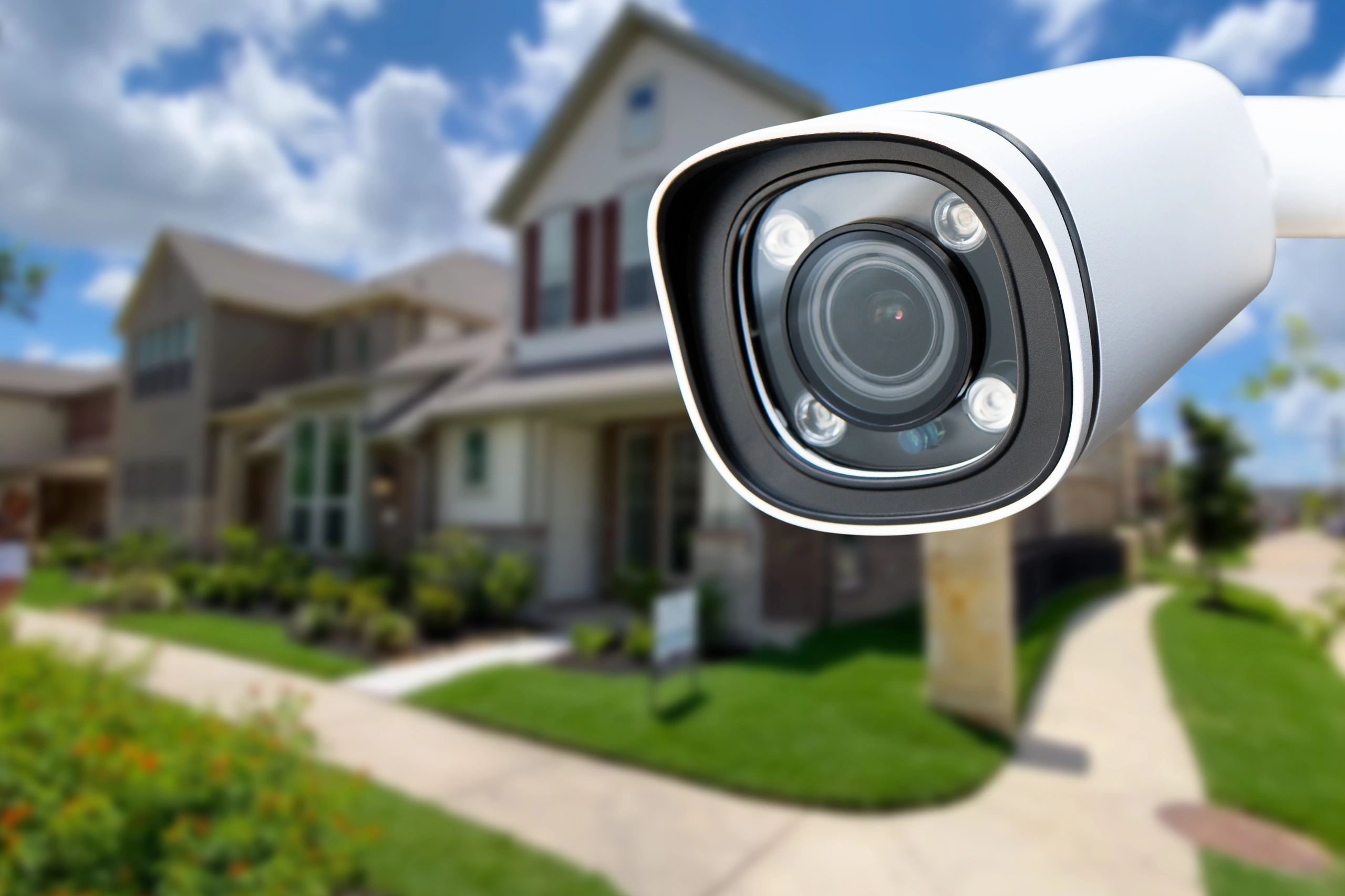 modern home security camera installation